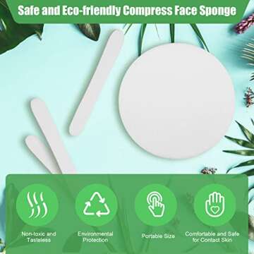120 Pcs Facial Sponge Compressed, Luxiv Face Cleansing Sponge Estheticians Compressed Makeup Facial Sponge Round Wash Face Sponges for Women Compress Exfoliating Removal Sponge (white)