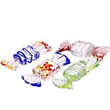 Vintage Murano Style Glass Candy Ornaments for Festive Decor