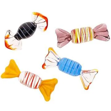 Vintage Murano Style Glass Candy Ornaments for Festive Decor