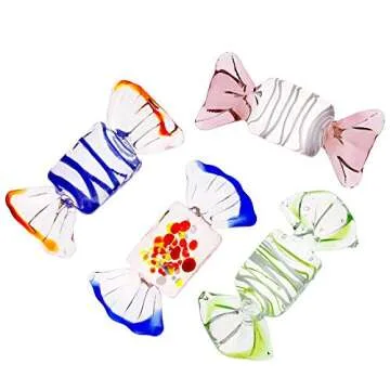 Vintage Murano Style Glass Candy Ornaments for Festive Decor