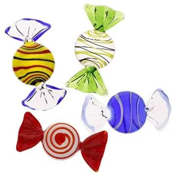 Vintage Murano Style Glass Candy Ornaments for Festive Decor