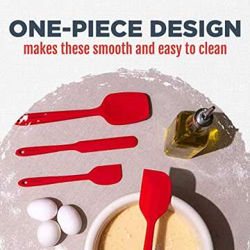 Culinary Couture Red Silicone Spatula Set for Cooking