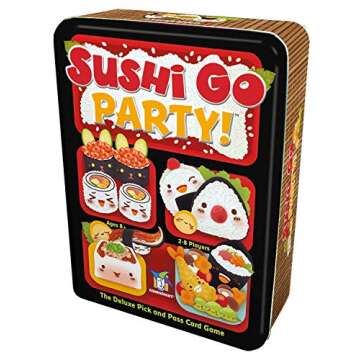 Sushi Go Party! - The Deluxe Pick & Pass Card Game by Gamewright, Multicolored