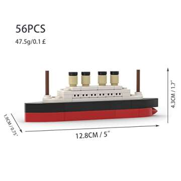 MIKEMENG 56PCS MOC Titanic Break in Half City Model Building Blocks RMS Cruise Ship Shipwreck DIY Boat Construction Children Toys Gifts for Children