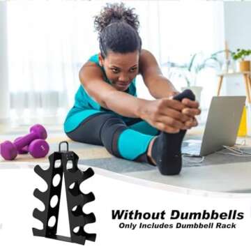 EXBTOKA Weight Rack for Dumbbells 5-15LB(Dumbbells Not Included), Upgraded Dumbbell Rack with Handle...