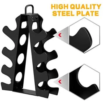 EXBTOKA Weight Rack for Dumbbells 5-15LB(Dumbbells Not Included), Upgraded Dumbbell Rack with Handle, 4 Tier Dumbbell Rack Stand Only, Compact A-Frame Dumbbell Rack, Suitable for Home Gym