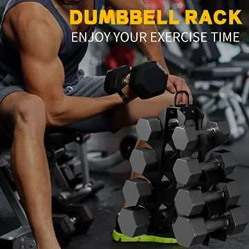 EXBTOKA Weight Rack for Dumbbells 5-15LB(Dumbbells Not Included), Upgraded Dumbbell Rack with Handle, 4 Tier Dumbbell Rack Stand Only, Compact A-Frame Dumbbell Rack, Suitable for Home Gym