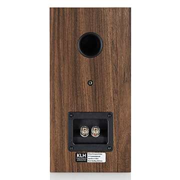 KLH Albany II 2-Way Bookshelf Speakers for Premium Studio Music |High Performance Home Theater|Hi-Res Surround Sound |Deep Bass Port | Detachable Magnetic Grille | European Walnut (Pair)