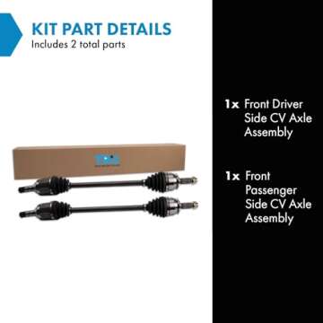 TRQ Front CV Axle Shaft Assembly Set for 2014-2018 Subaru Forester