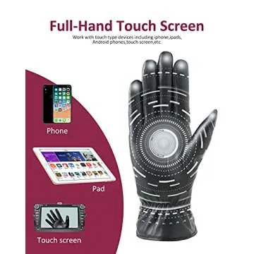 FEIQIAOSH Winter Leather Gloves for Women, Premium Sheepskin Warm Gloves for Cold Weather, Fleece Lining Touch Screen Glove