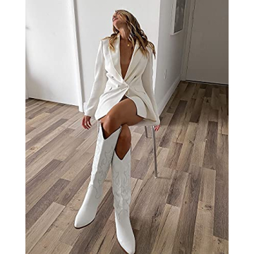 Richealnana Women's Knee High Cowboy Boots - Wide Calf Style