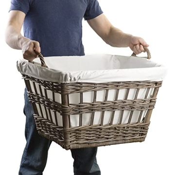 Elegant Kubu Wicker French Laundry Basket - 23x18.5 in