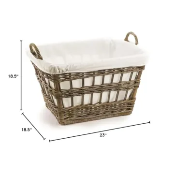 Elegant Kubu Wicker French Laundry Basket - 23x18.5 in