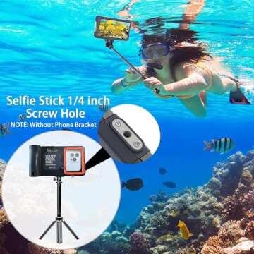 Mukoiber Latest Upgrade Universal Waterproof Phone Case for Snorkeling and Diving [50ft/15m] Underwater Phone Case for iPhone 15/14/13/12 Pro Max and Samsung Galaxy S23/S22/S21 Ultra Plus etc Orange