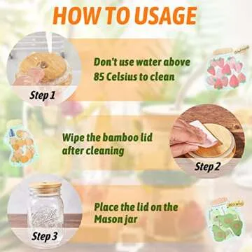 Bamboo Mason Jar Lids with Straw Hole - Eco-Friendly & Stylish