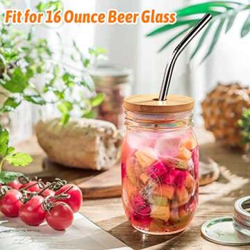 Bamboo Mason Jar Lids with Straw Hole - Eco-Friendly & Stylish