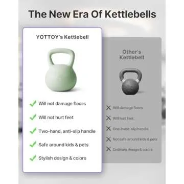 YOTTOY Soft Kettlebell,Kettlebell Anti-Slip Grip Weight for Home Workouts, Kettlebells Set Strength and Safety Guaranteed (10LB-Green)