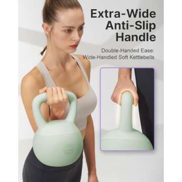 YOTTOY Soft Kettlebell,Kettlebell Anti-Slip Grip Weight for Home Workouts, Kettlebells Set Strength and Safety Guaranteed (10LB-Green)