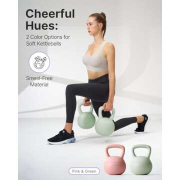 YOTTOY Soft Kettlebell,Kettlebell Anti-Slip Grip Weight for Home Workouts, Kettlebells Set Strength and Safety Guaranteed (10LB-Green)