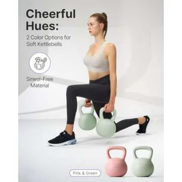 YOTTOY Soft Kettlebell,Kettlebell Anti-Slip Grip Weight for Home Workouts, Kettlebells Set Strength and Safety Guaranteed (10LB-Green)