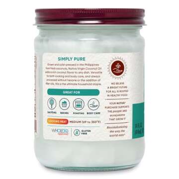 Nutiva Organic Virgin Coconut Oil - 14 oz for Cooking & Beauty