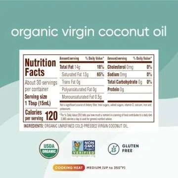 Nutiva Organic Virgin Coconut Oil - 14 oz for Cooking & Beauty