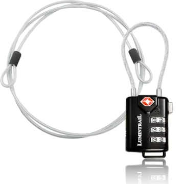 Lumintrail TSA Approved Combination Lock for Luggage - Secure Travel Solution with Cable