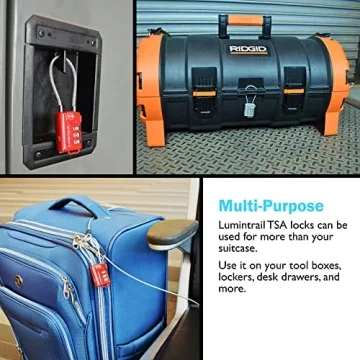 Lumintrail TSA Approved Luggage Lock with 4ft Cable