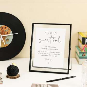 Calculs Wedding Inspo Audio Guest Book Metal Glass Frame