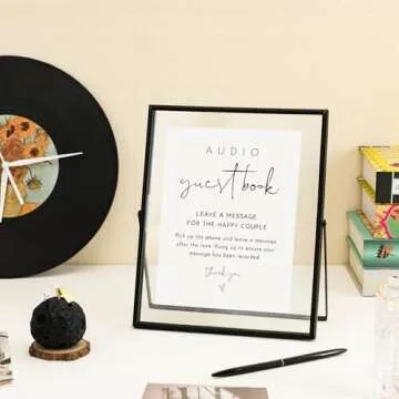 Calculs Wedding Inspo Audio Guest Book Metal Glass Frame