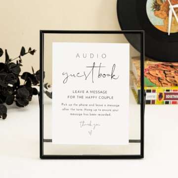 Calculs Wedding Inspo Audio Guest Book Metal Glass Frame