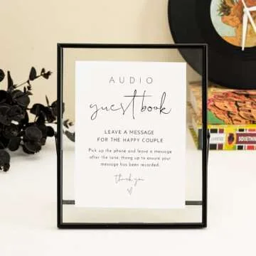 Calculs Wedding Inspo Audio Guest Book Metal Glass Frame