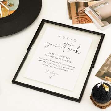 Calculs Wedding Inspo Audio Guest Book Metal Glass Frame