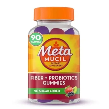 Metamucil Fiber Supplement Gummies with Probiotics for Bloating Relief, No Sugar Added Strawberry Ki...
