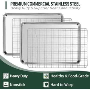 CEKEE Half Sheet Pans Set - Heavy Duty & Rust Resistant