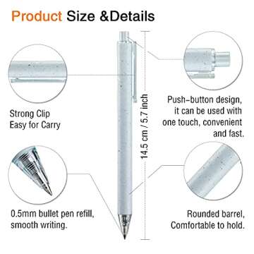 4 Pack Retractable Cute Gel Pens Quick Dry Pens Fine Point 0.5mm Black Ink Ballpoints Pen Writing Pe...