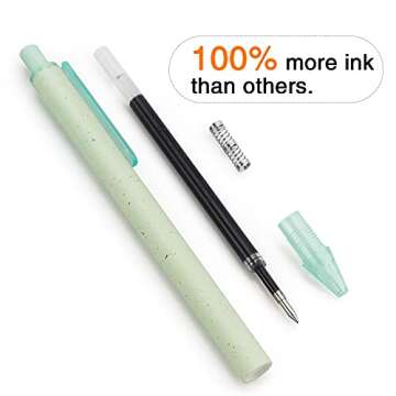 4 Pack Retractable Cute Gel Pens Quick Dry Pens Fine Point 0.5mm Black Ink Ballpoints Pen Writing Pen for Office School Supplies