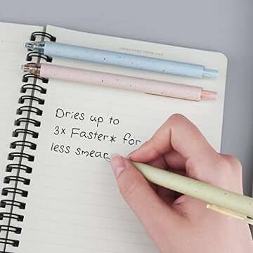 4 Pack Retractable Cute Gel Pens Quick Dry Pens Fine Point 0.5mm Black Ink Ballpoints Pen Writing Pen for Office School Supplies