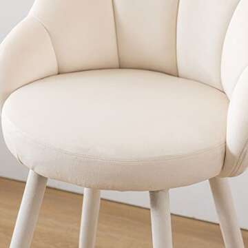 DM Furniture 25.5 Inch Counter Height Barstools Set of 2 Modern Barstools with Back Comfy Velvet Bar Chairs for Kitchen Island/Home Bar/Restaurant, Cream