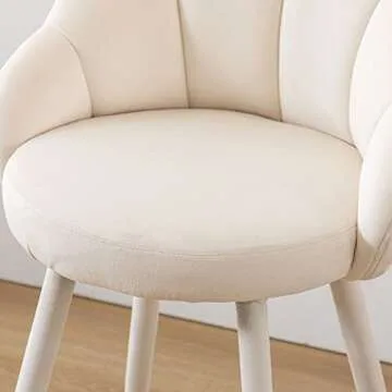 DM Furniture 25.5 Inch Counter Height Barstools Set of 2 Modern Barstools with Back Comfy Velvet Bar Chairs for Kitchen Island/Home Bar/Restaurant, Cream