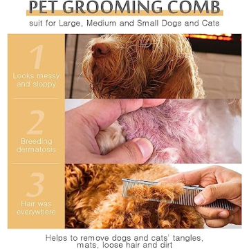 Stainless Steel Dog & Cat Grooming Comb for Tangles