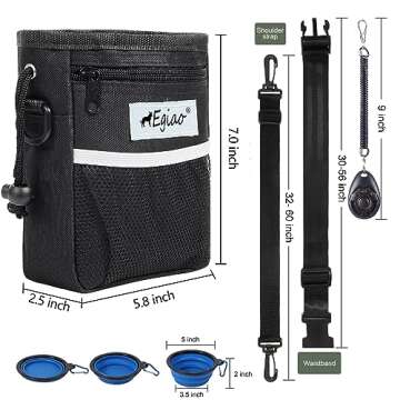 Egiao Dog Treat Pouch with Drawstring Closure, Puppy Training Bag, Built-in Pet Poop Bag Dispenser, ...