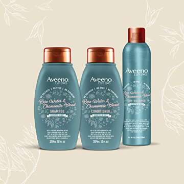 Aveeno Scalp Soothing Rose Water & Chamomile Blen Shampoo & Conditioner for Sensitive and Soft, Sulfate Free, No Dyes or Parabens, 1 Set