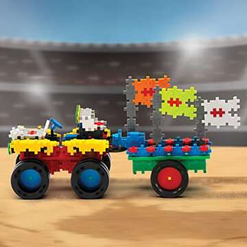 PLUS PLUS - GO! Monster Trucks - 600 Pieces - Model Vehicle Building Stem/Steam Toy, Interlocking Mini Puzzle Blocks for Kids