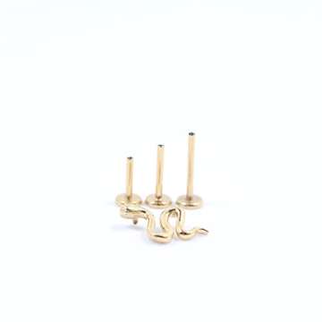 FANSING Tragus Piercing Jewelry Surgical Steel Earrings Gold Cartilage Stud Conch Helix Earrings Stud for Women Snake End with 18g 6mm 8mm 10mm Internally Threaded Post