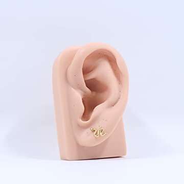 FANSING Tragus Piercing Jewelry Surgical Steel Earrings Gold Cartilage Stud Conch Helix Earrings Stud for Women Snake End with 18g 6mm 8mm 10mm Internally Threaded Post