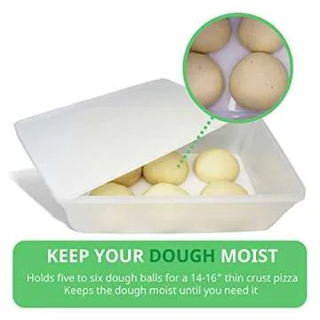 2.4 gal Produce Saver Containers for Refrigerator, Pizza Dough Proofing Box, Vegetable Storage Containers for Refrigerator, Pizza Storage Container, Marinating Container, Pizza Dough Box, Veggie Saver