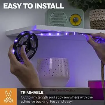 Honeywell 16.4ft Indoor LED Strip Light - Color Changing RGB, Motion Activated with Remote Control - for Bedroom, Kitchen, Dorm, Game Room, Cabinets, Etc - Wall Plug 12 Volt No Battery