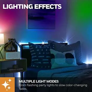 Honeywell 16.4ft Indoor LED Strip Light - Color Changing RGB, Motion Activated with Remote Control - for Bedroom, Kitchen, Dorm, Game Room, Cabinets, Etc - Wall Plug 12 Volt No Battery