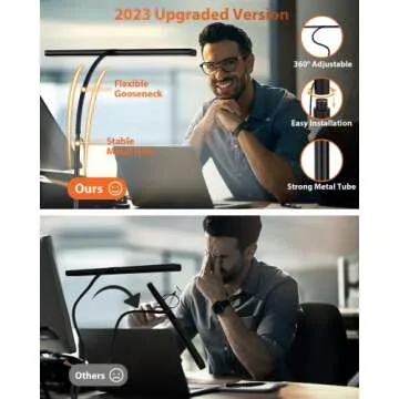 Desk Lamp [3 Color & 10 Brightness] 160 LEDs Dimmable Desk Lamp Home Office USB Lamp with Clamp, Eye-Caring Clip on Desk Light Working for Video Conference Workbench Drafting Crafting Drawing Reading